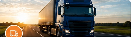Caminhão rodoviário representando Engenharia Veicular e Homologações